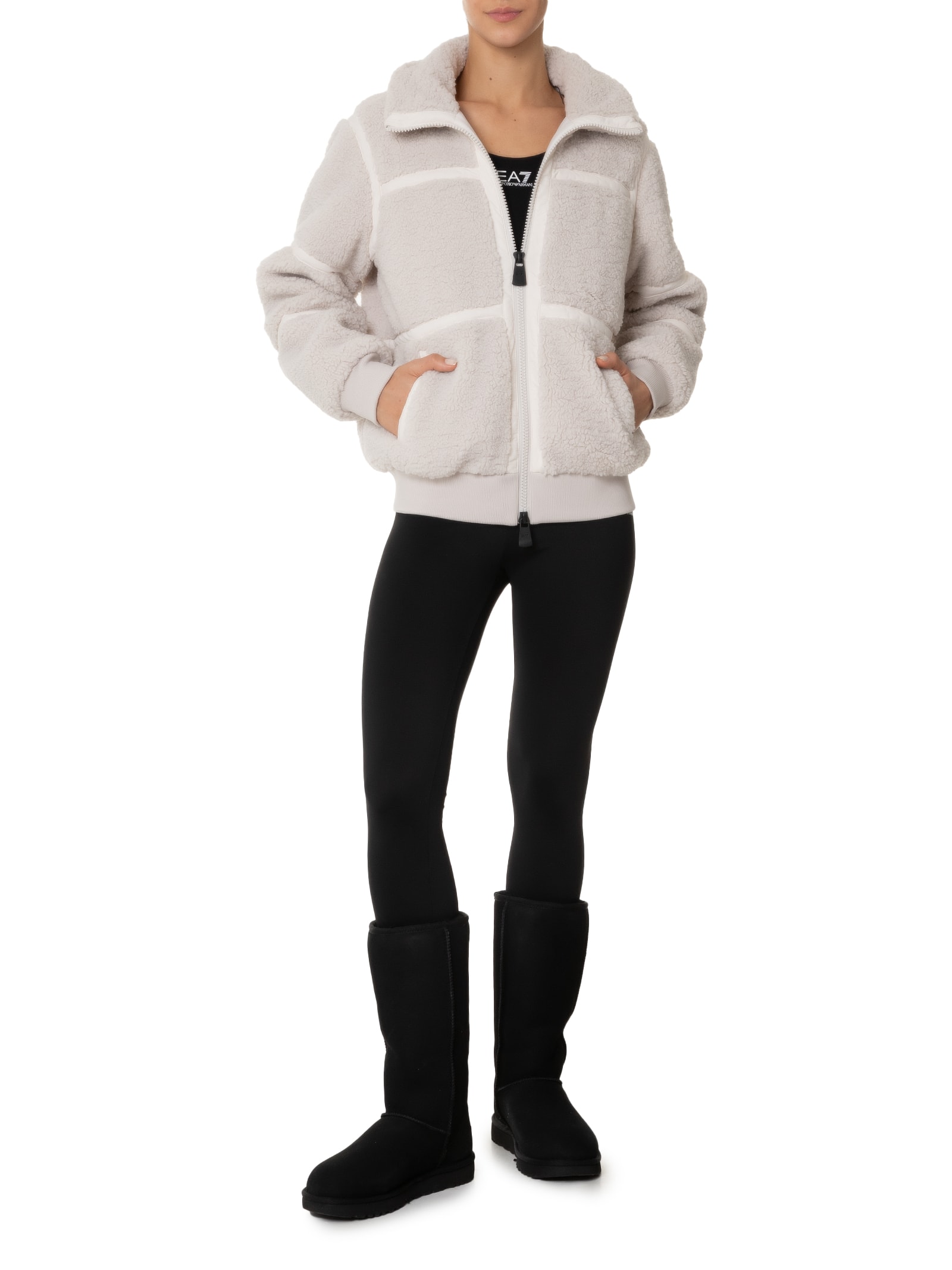 Ea7 Emporio Armani - Jaqueta Feminina Sherpa - Off White