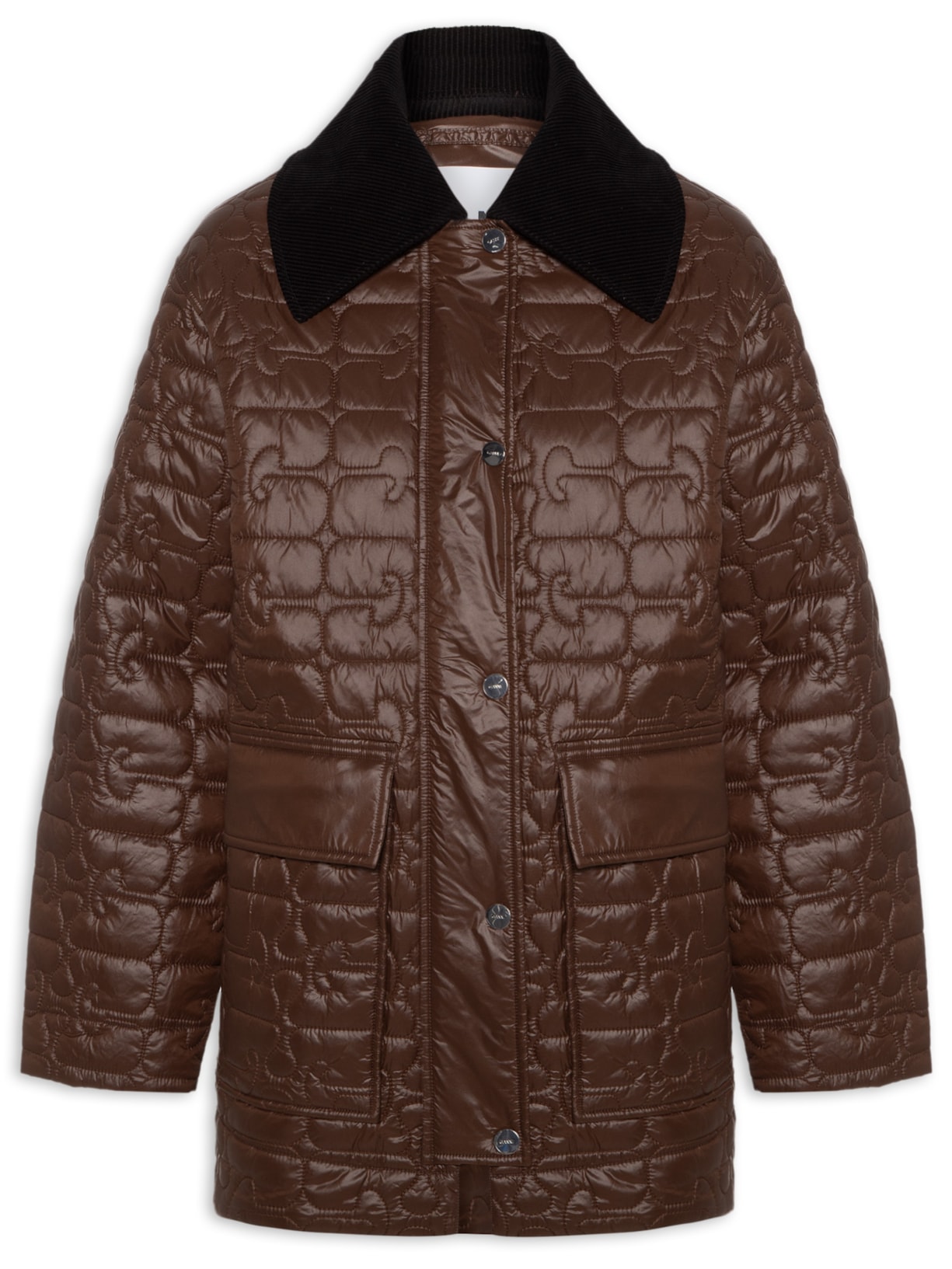 Jaqueta Feminina Shiny Quilt Midi - Marrom