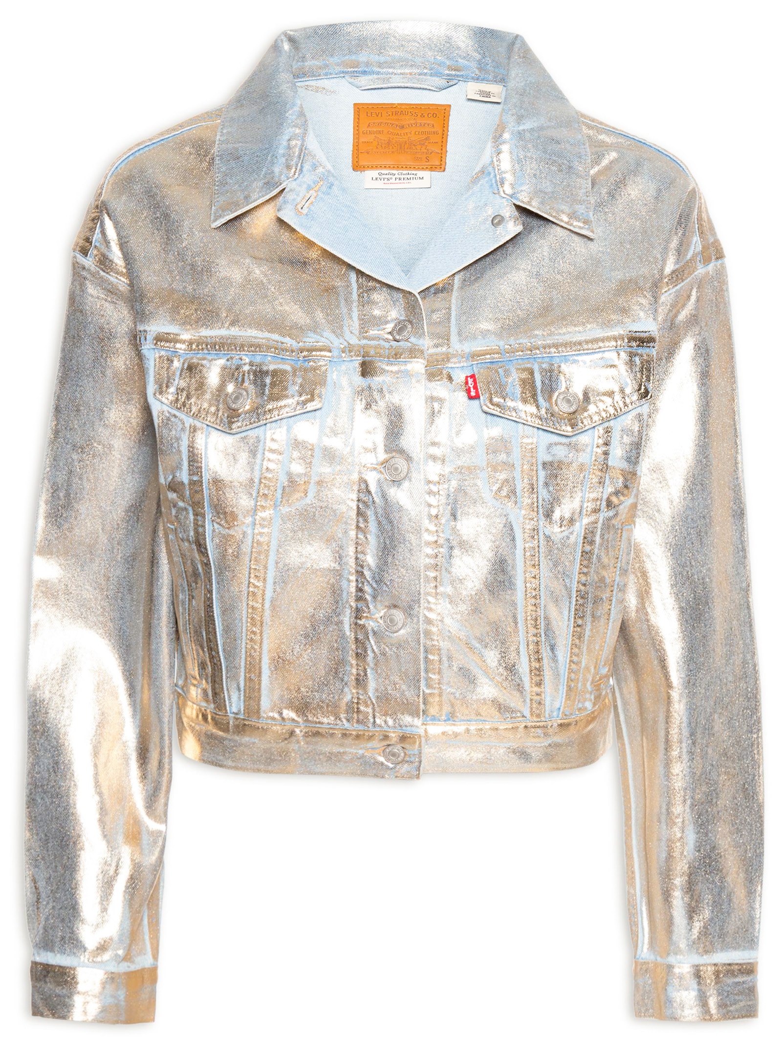 フクスキ~90s Levi's / leather jacket Jaqueta Levi's® Shrunken 90'S Metalizada - Levi's® Brasil
