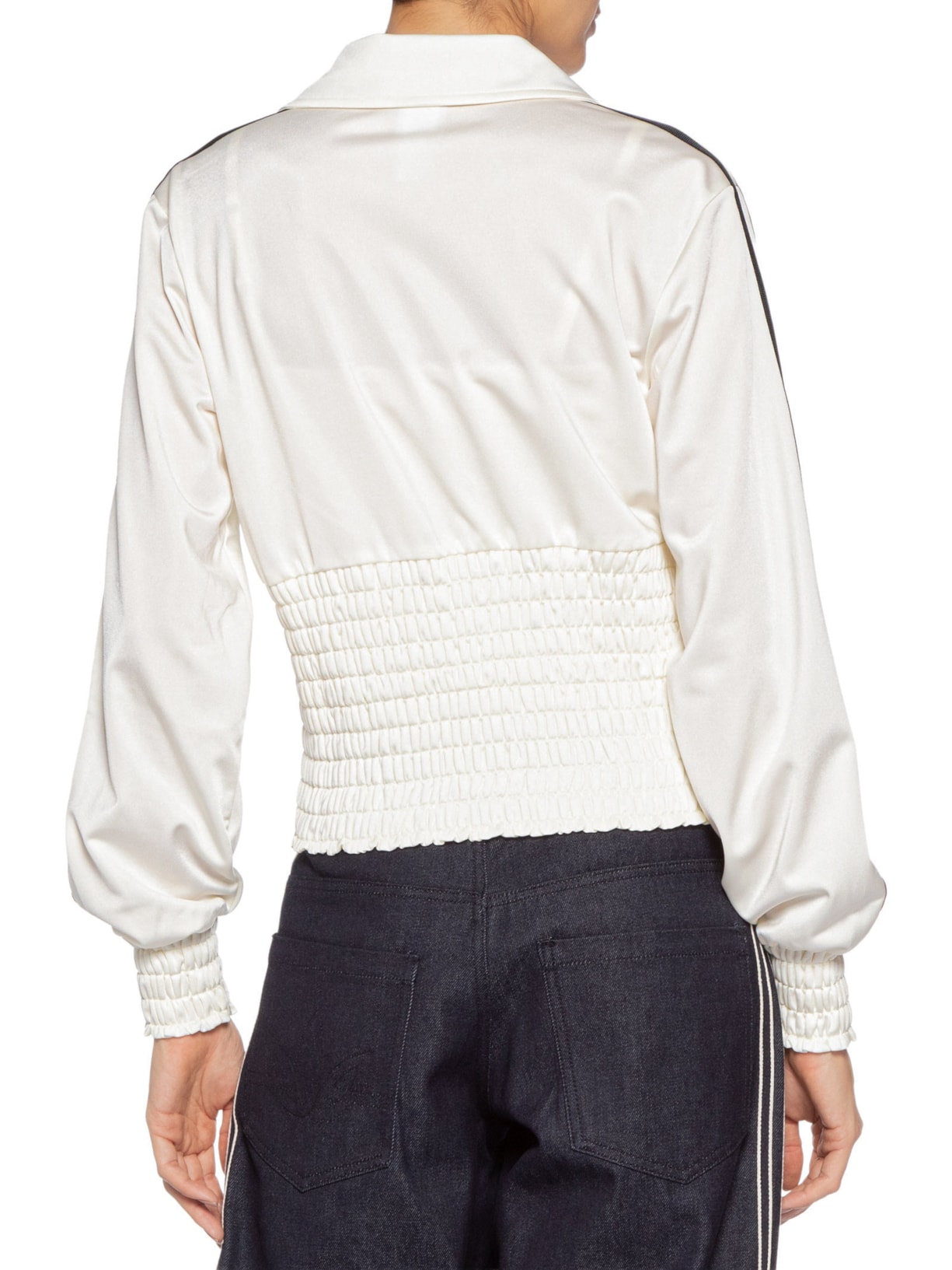 Jaqueta Feminina Smocked Firebird Tt Branco Adidas Originals