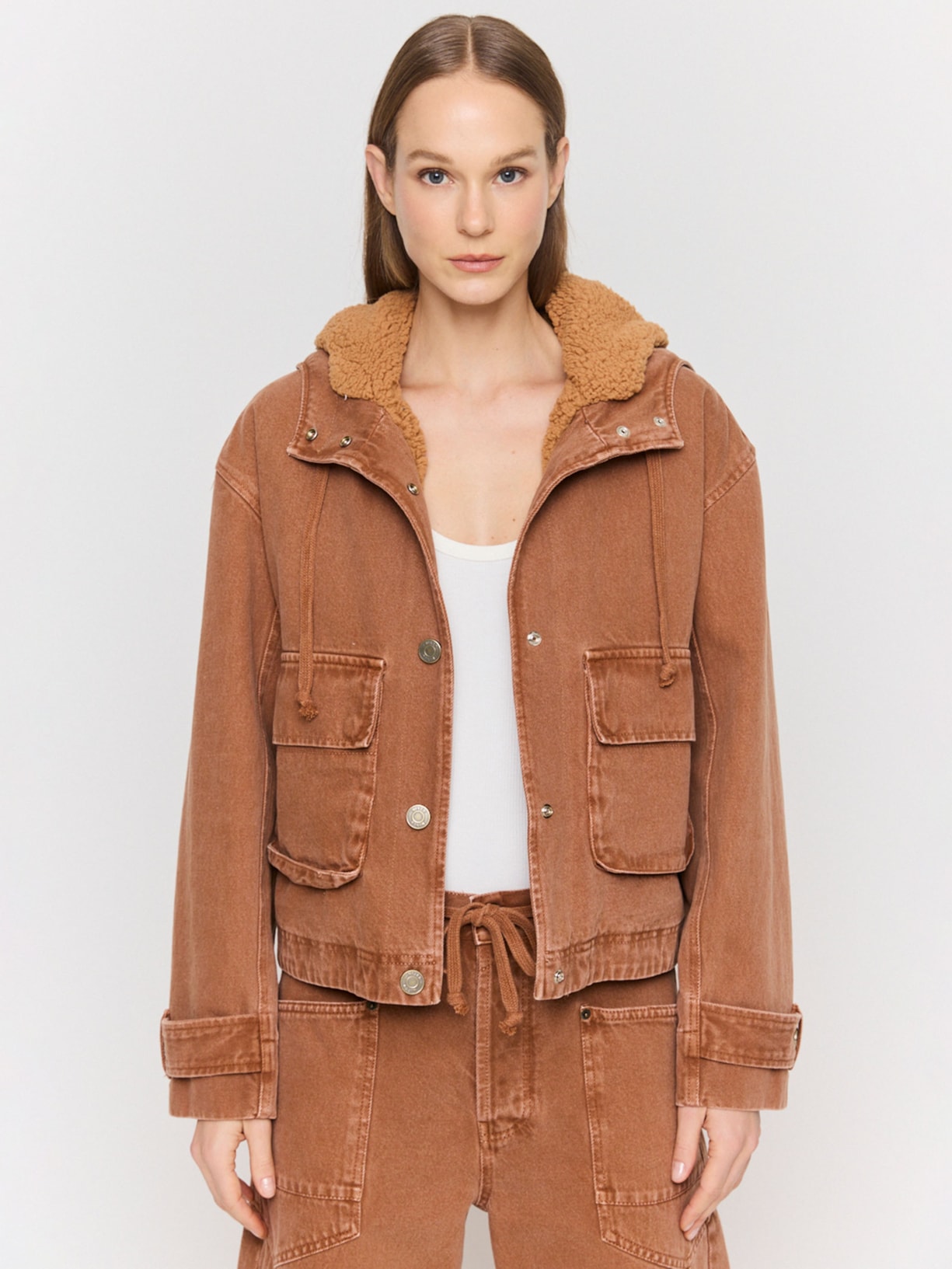 Jaqueta Feminina Soft Sarja I26 Marrom Mixed