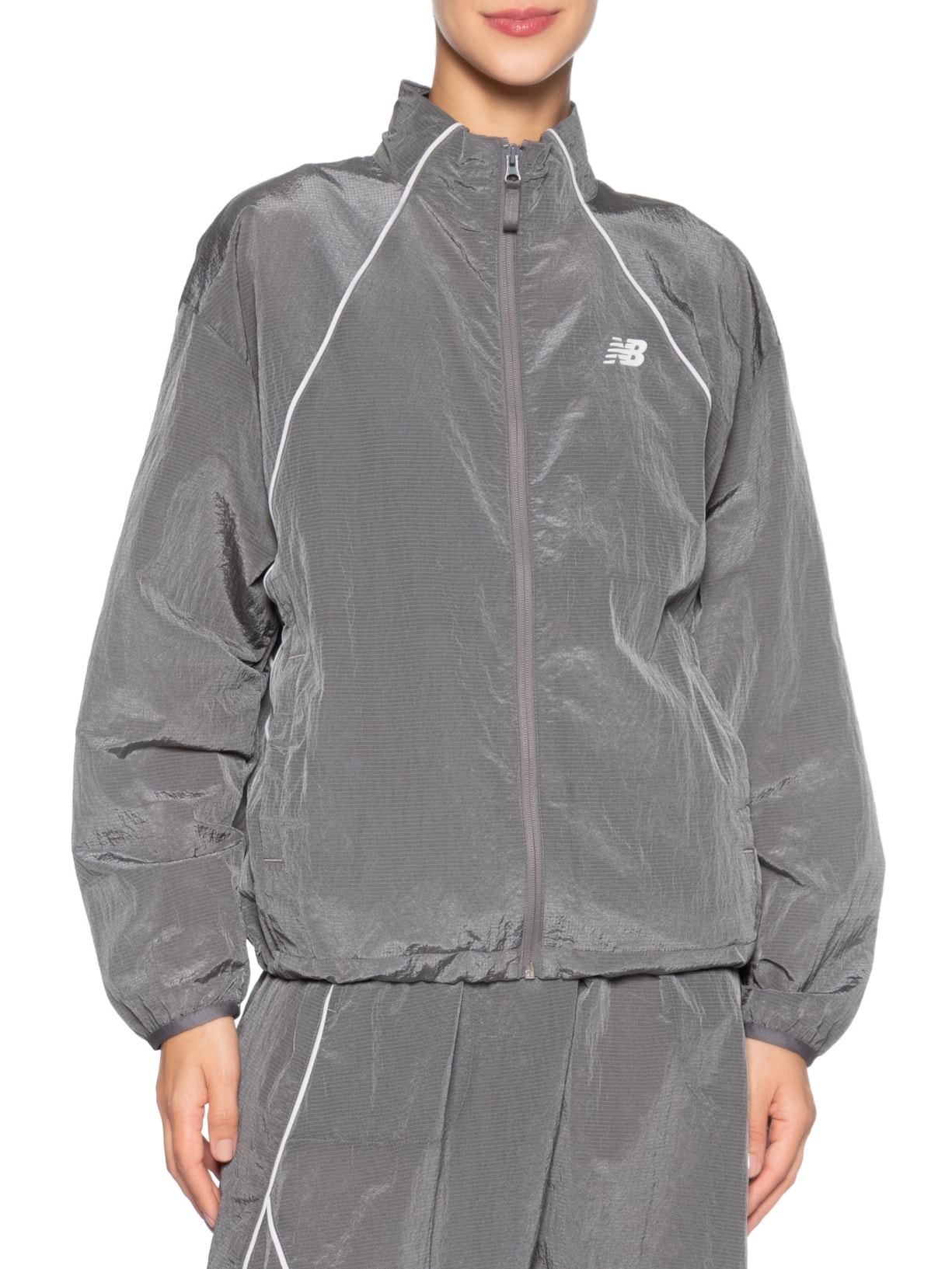 Jaqueta Feminina Sport Legacy Woven Cinza New Balance