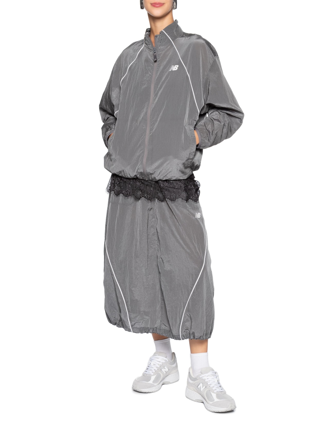 Jaqueta Feminina Sport Legacy Woven Cinza New Balance