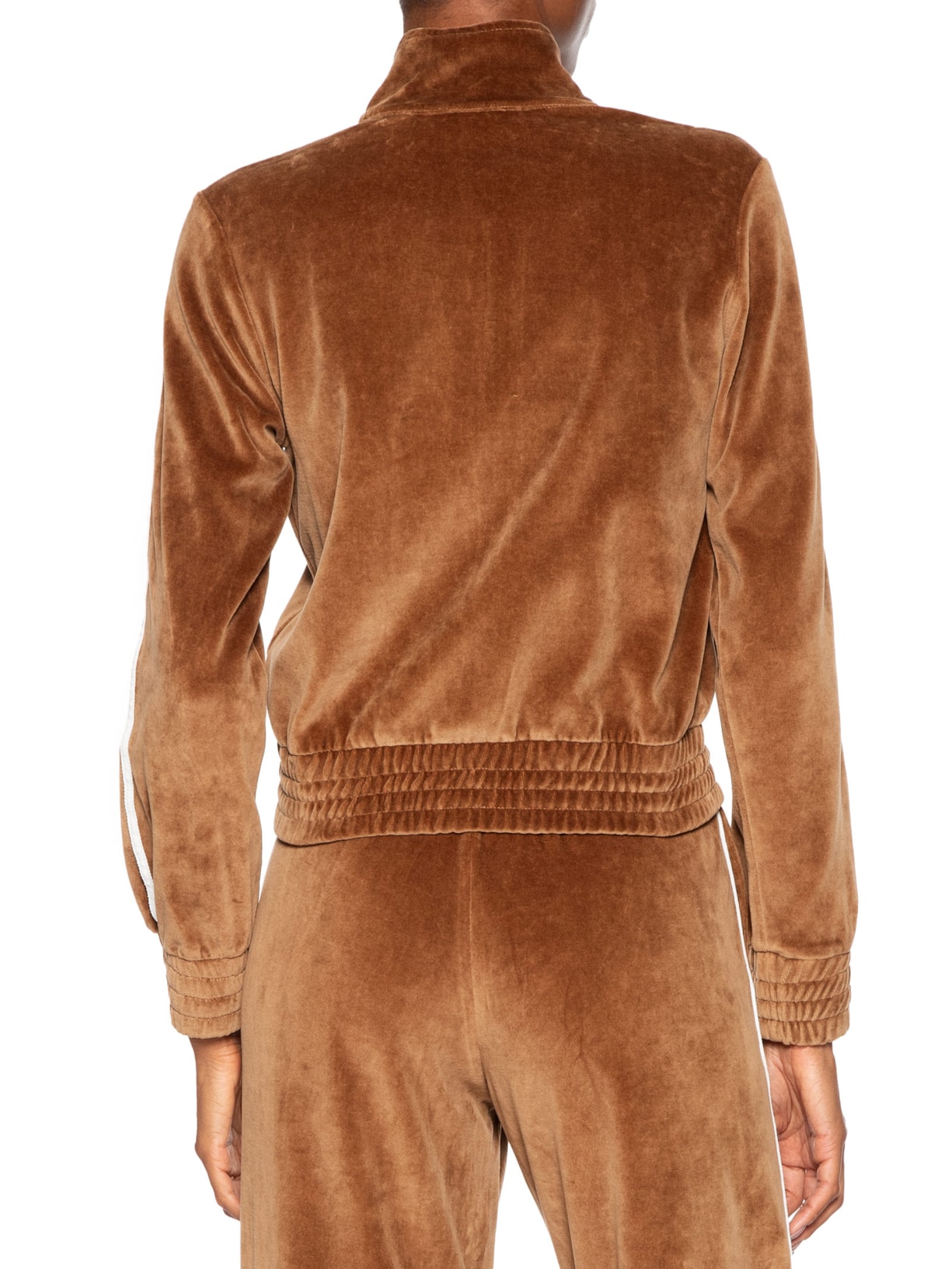 Jaqueta Feminina Sportswear Velour Track Marrom Sporty & Rich