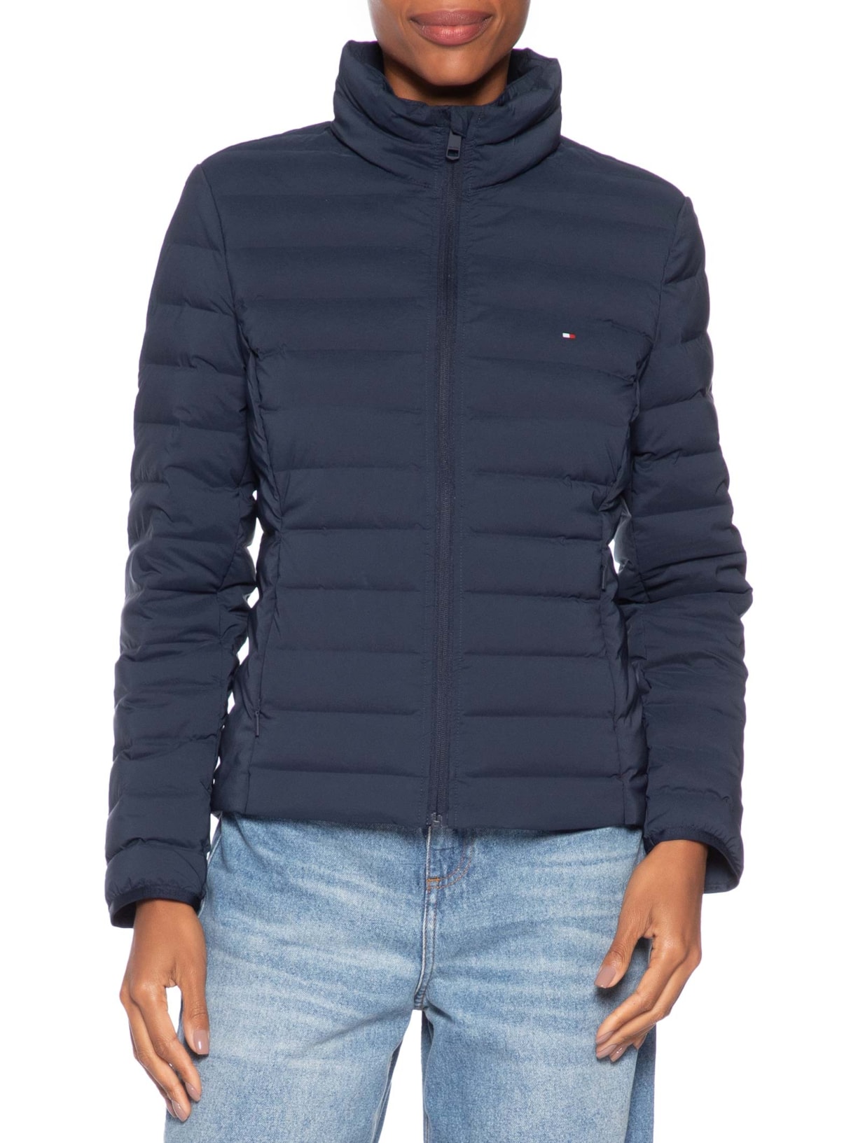 Jaqueta Feminina Stretch Nylon LW Down Azul Tommy Hilfiger