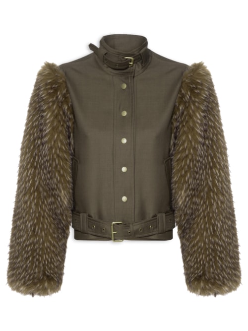Jaqueta Feminina Super Fur Zizi - Marrom