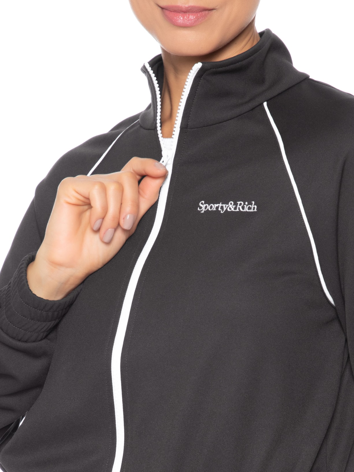 Jaqueta Feminina Track Serif Logo Retrô Marrom Sporty & Rich