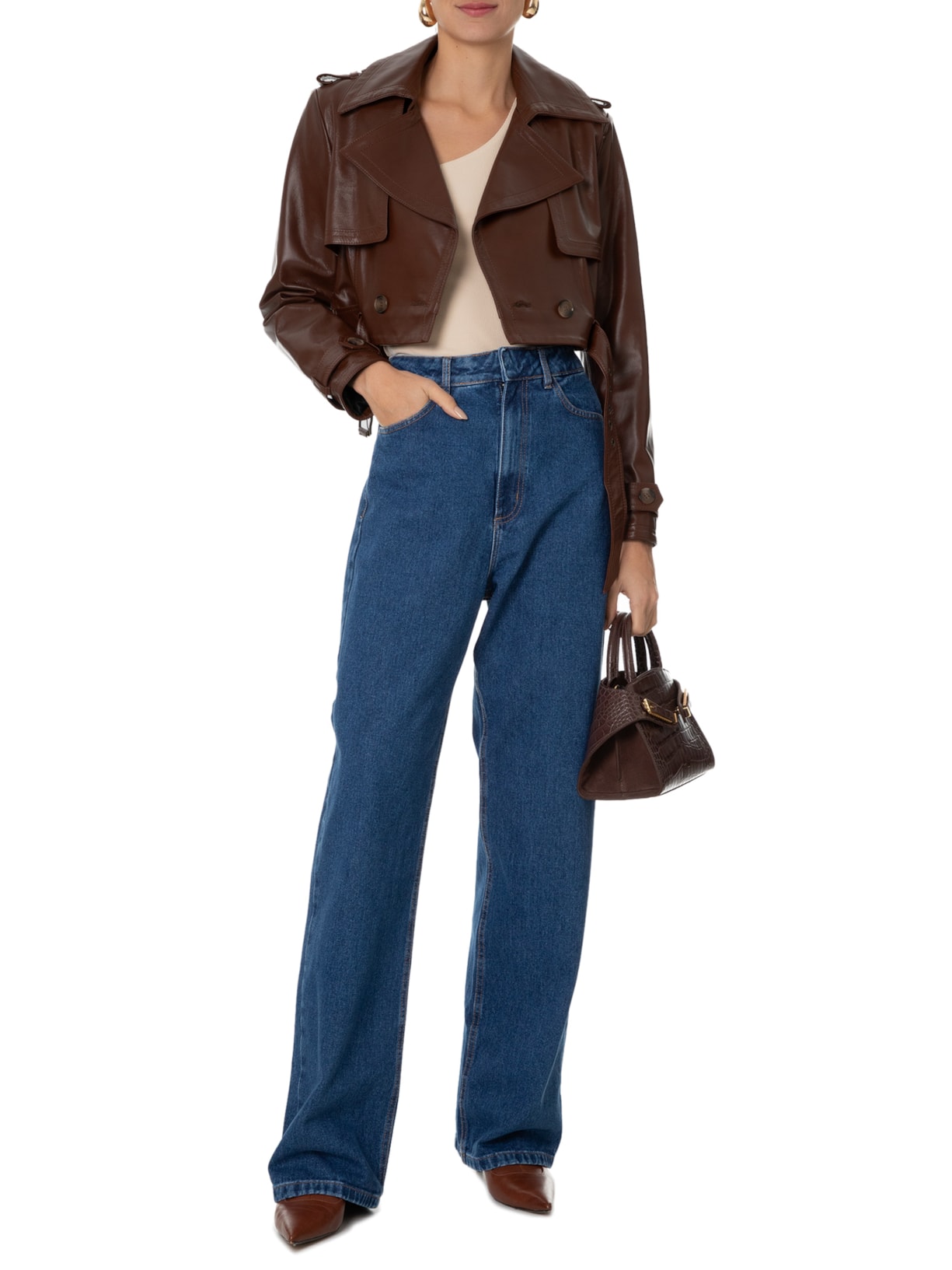 Jaqueta Feminina Trench Marrom Bo.bô