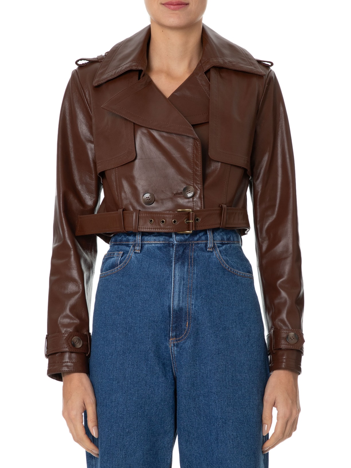 Jaqueta Feminina Trench Marrom Bo.bô