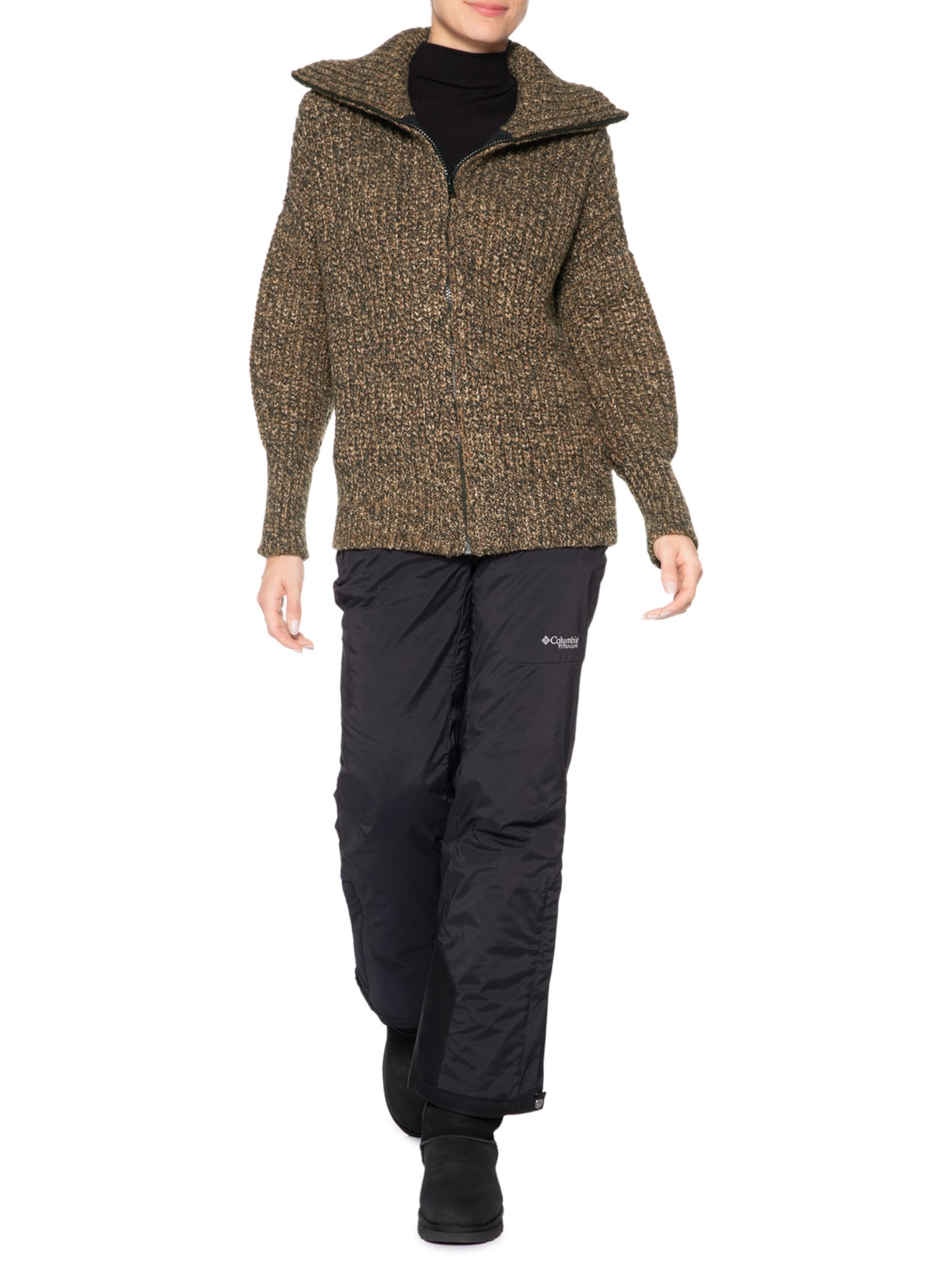 Jaqueta Feminina Tricot Marrom Anselmi