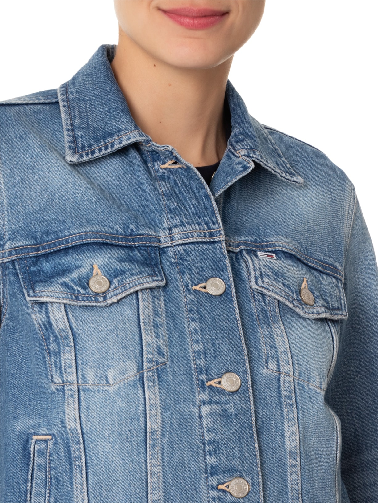 Jaqueta Feminina Trucker Rwb BI5135 Azul Tommy Jeans