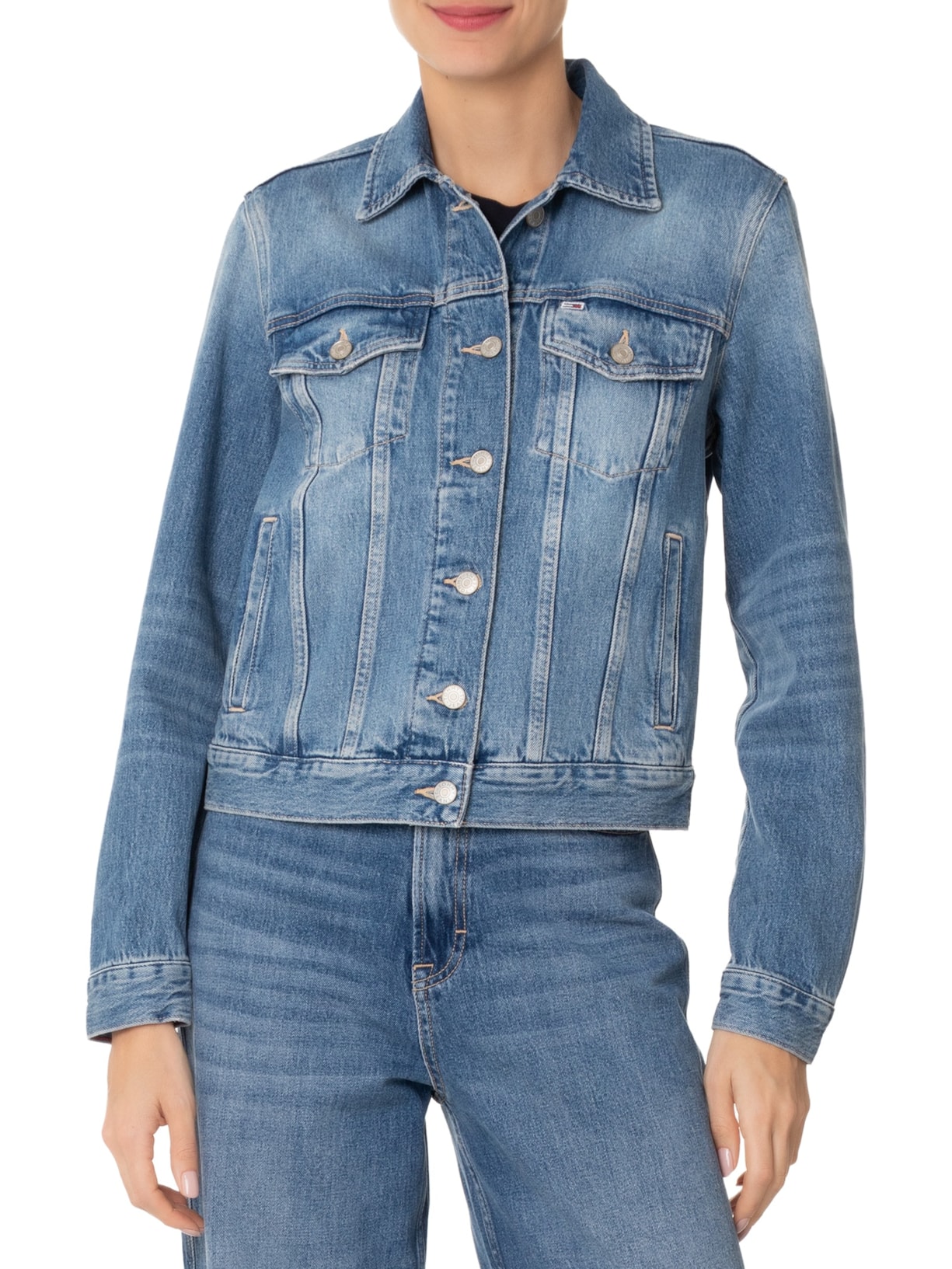 Jaqueta Feminina Trucker Rwb BI5135 Azul Tommy Jeans