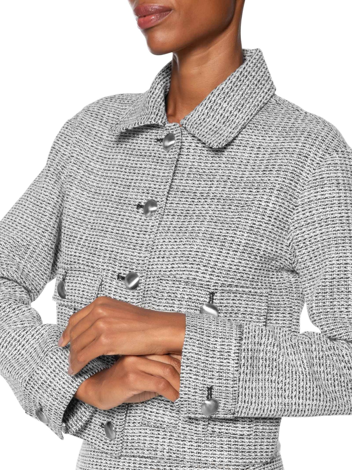 Jaqueta Feminina Tweed Preto Animale