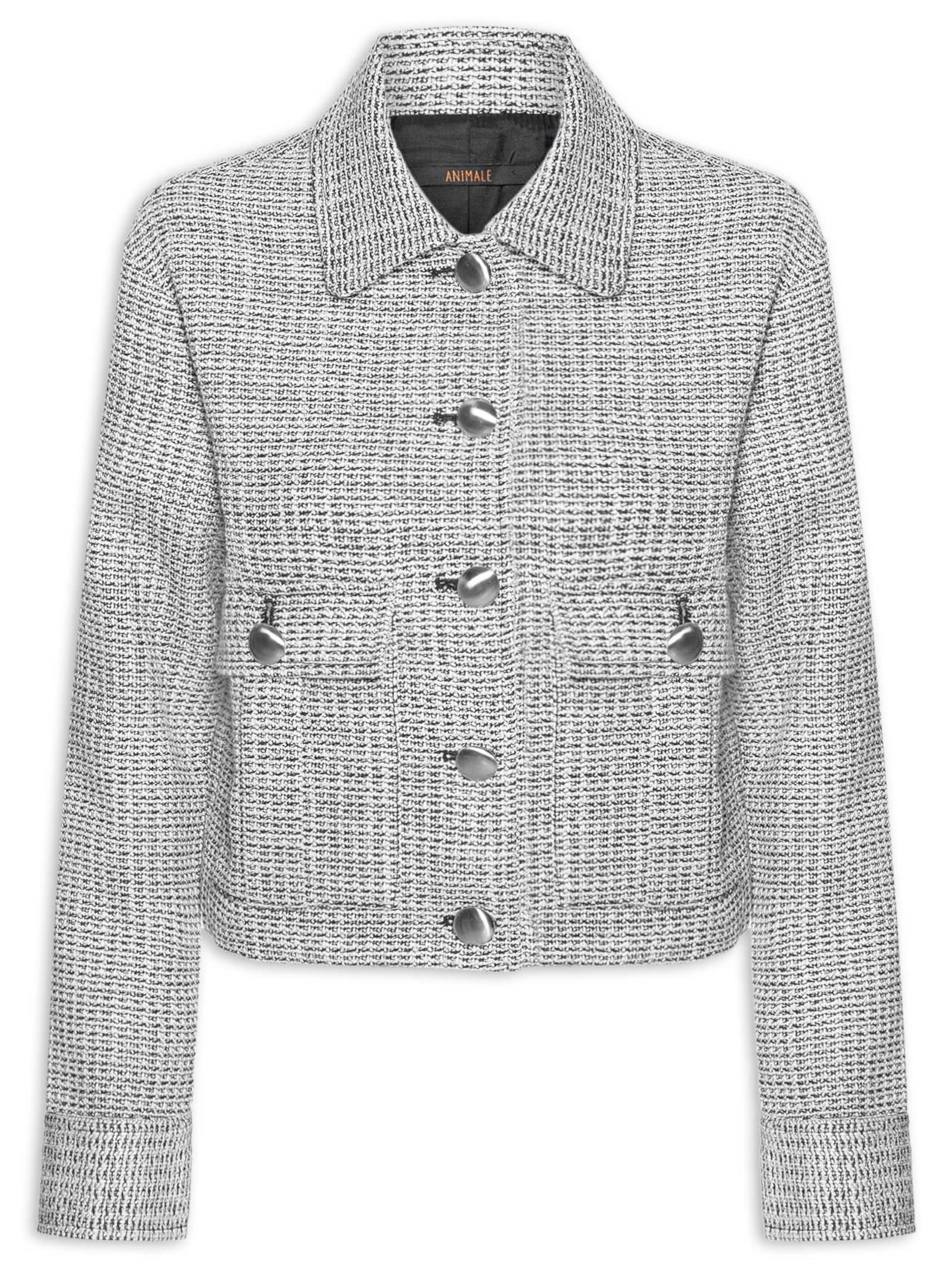 Jaqueta Feminina Tweed Preto Animale