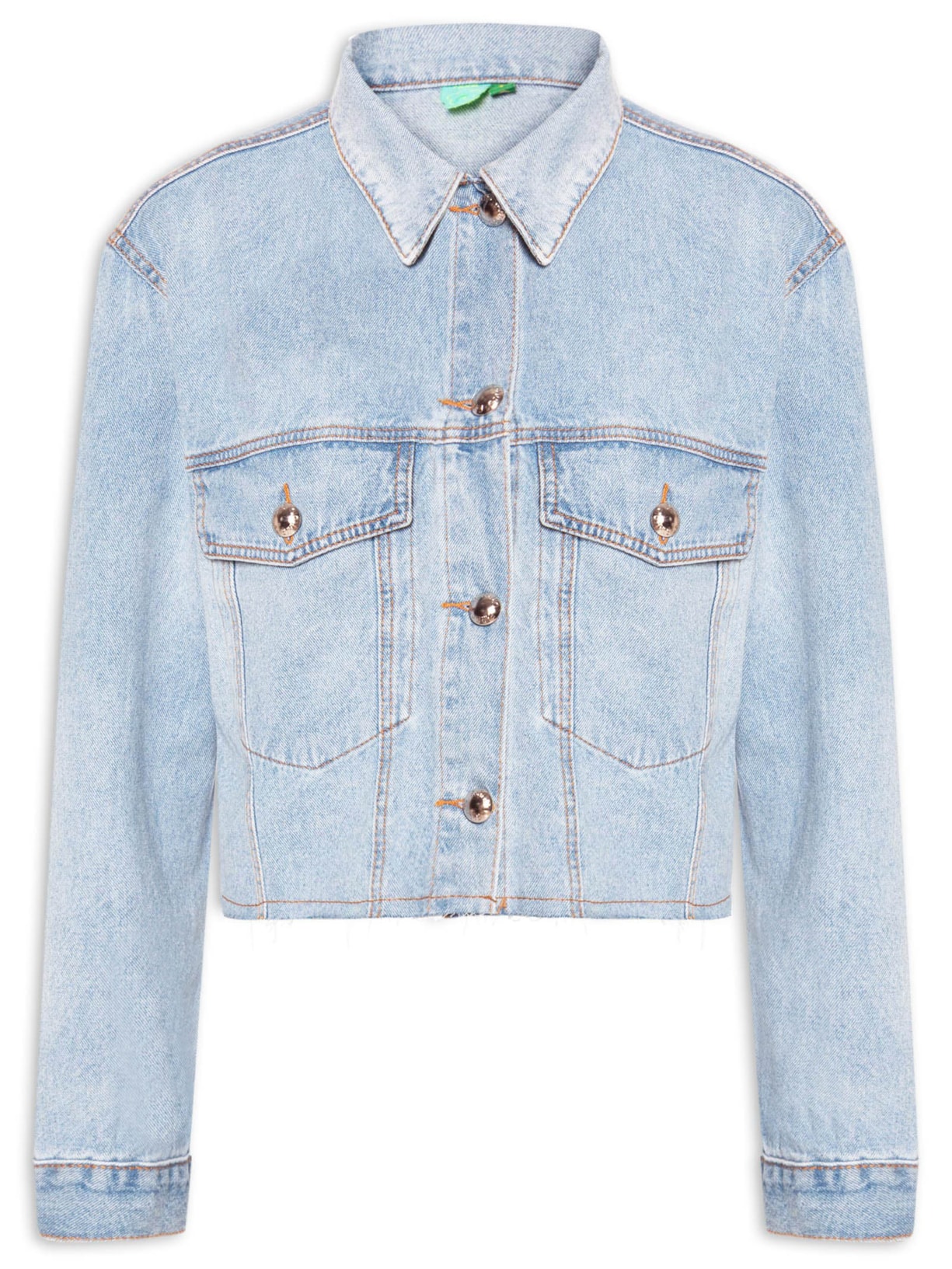 Jaqueta Jeans Cropped Azul Farm