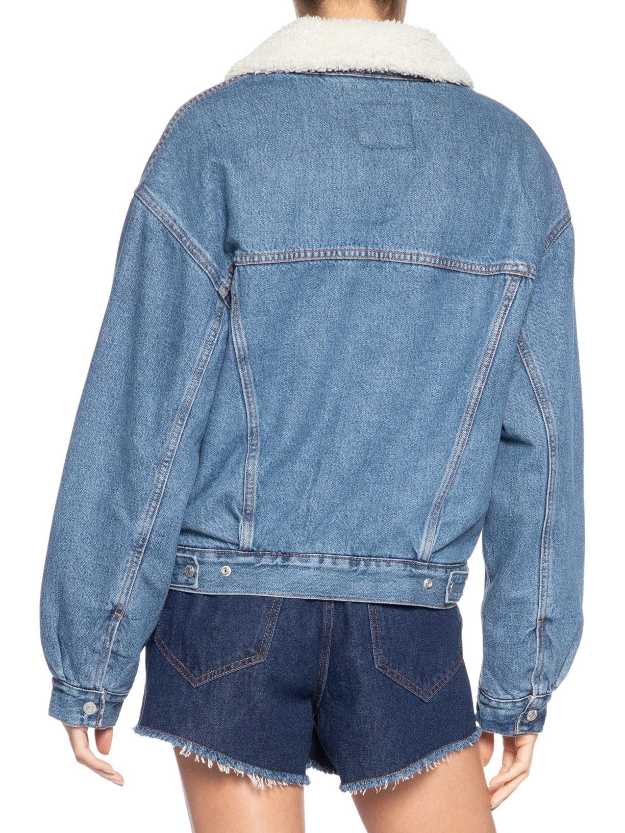 Jaqueta Jeans Feminina 90s Sherpa Trucker Azul Levi's
