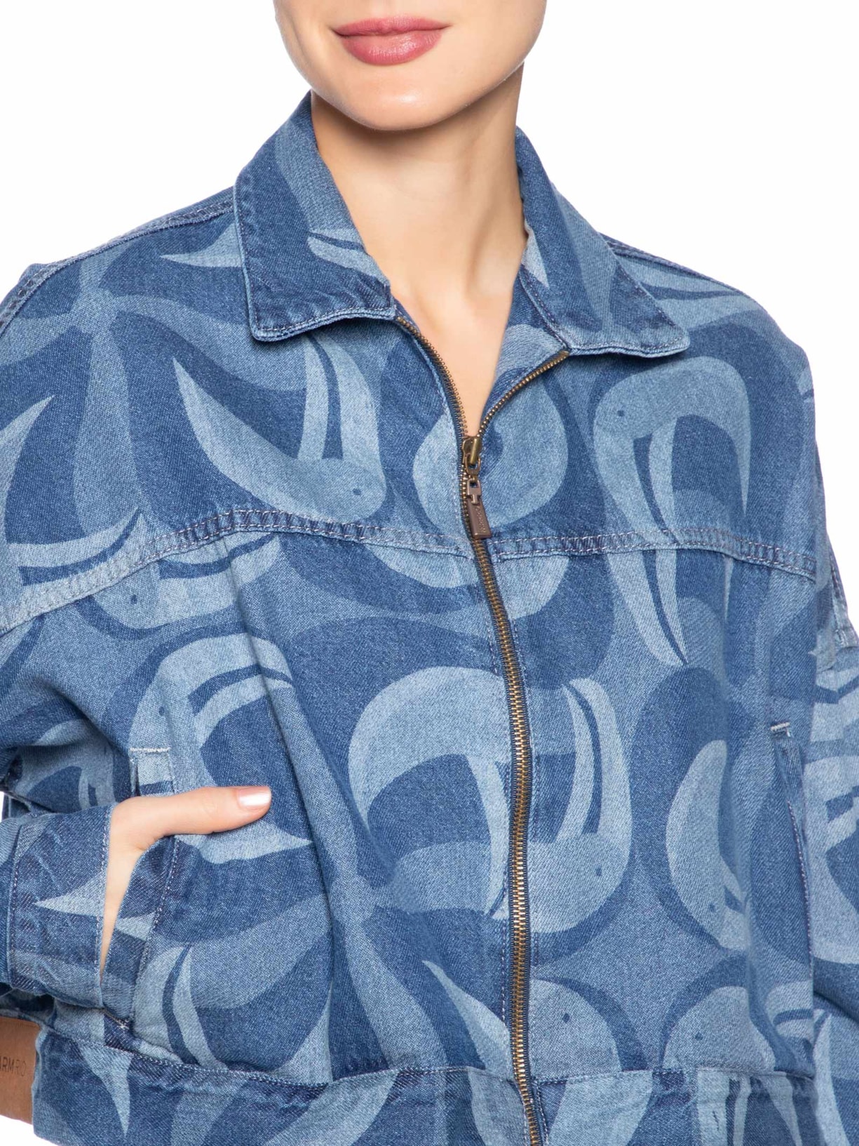 Jaqueta Jeans Feminina Laser Tuca Tropical – Azul Farm