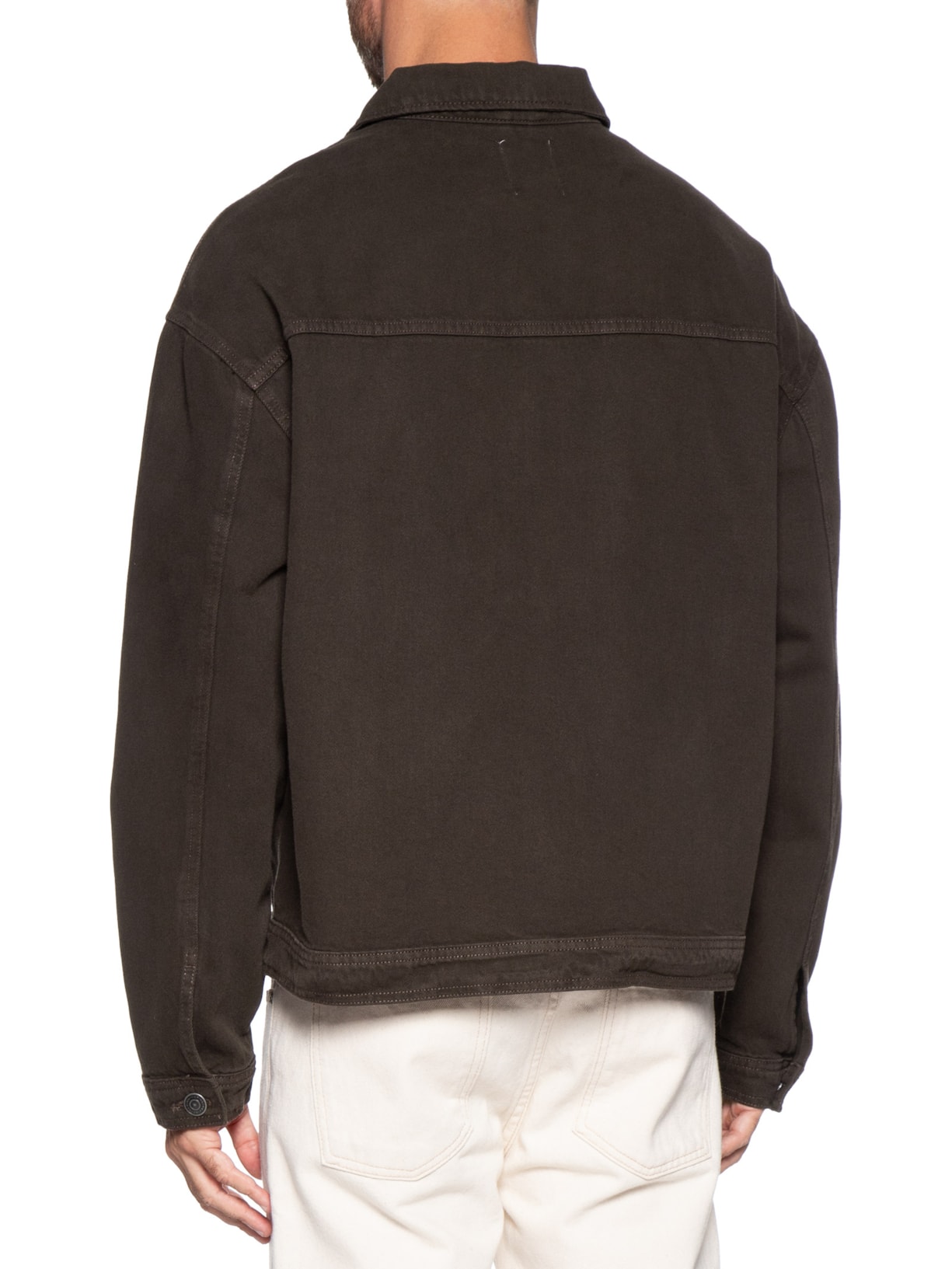 Jaqueta Jeans Masculina Com Bolsos Frontais Marrom Hering