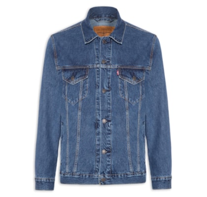 Jaqueta Jeans Masculina Relaxed Fit Trucker - Azul