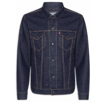 Jaqueta Jeans Masculina Relaxed Fit Trucker - Azul