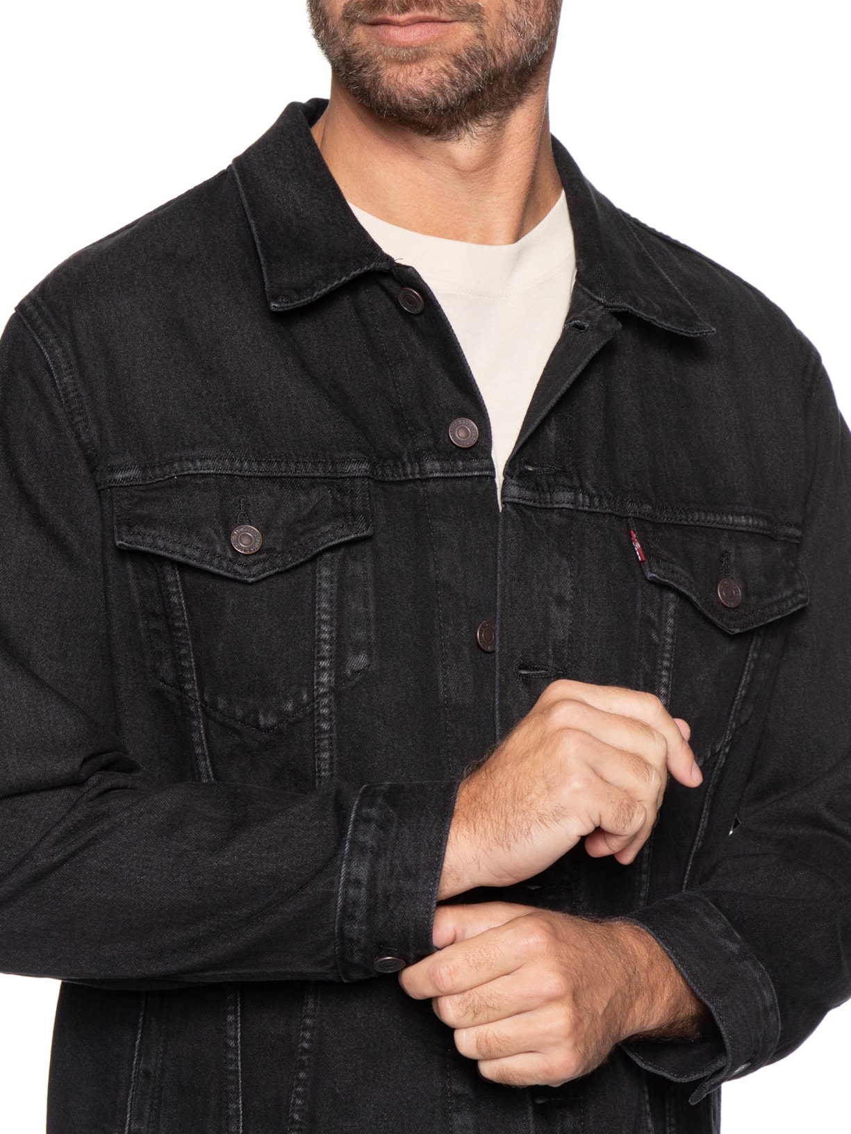 Jaqueta Jeans Masculina Relaxed Fit Trucker Preto Levi's