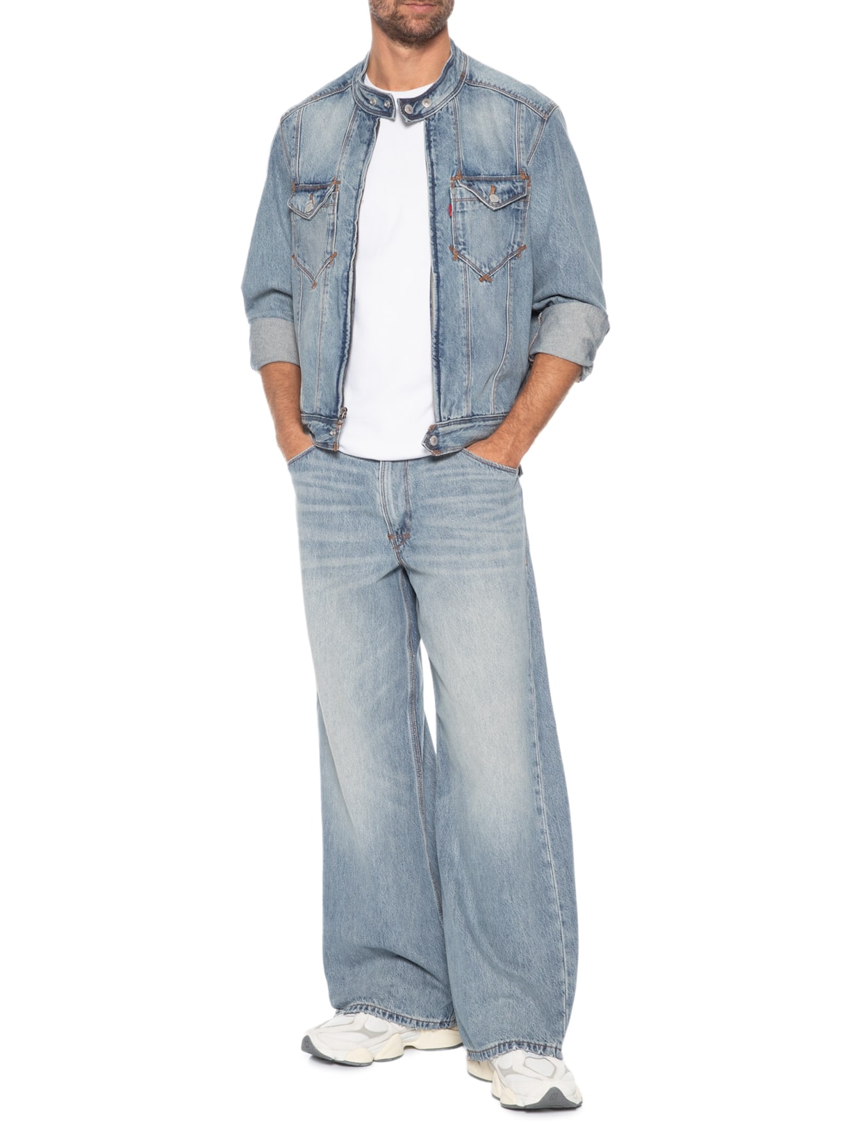 Jaqueta Jeans Masculina Relaxed Fit Twisted Moto Azul Levi's