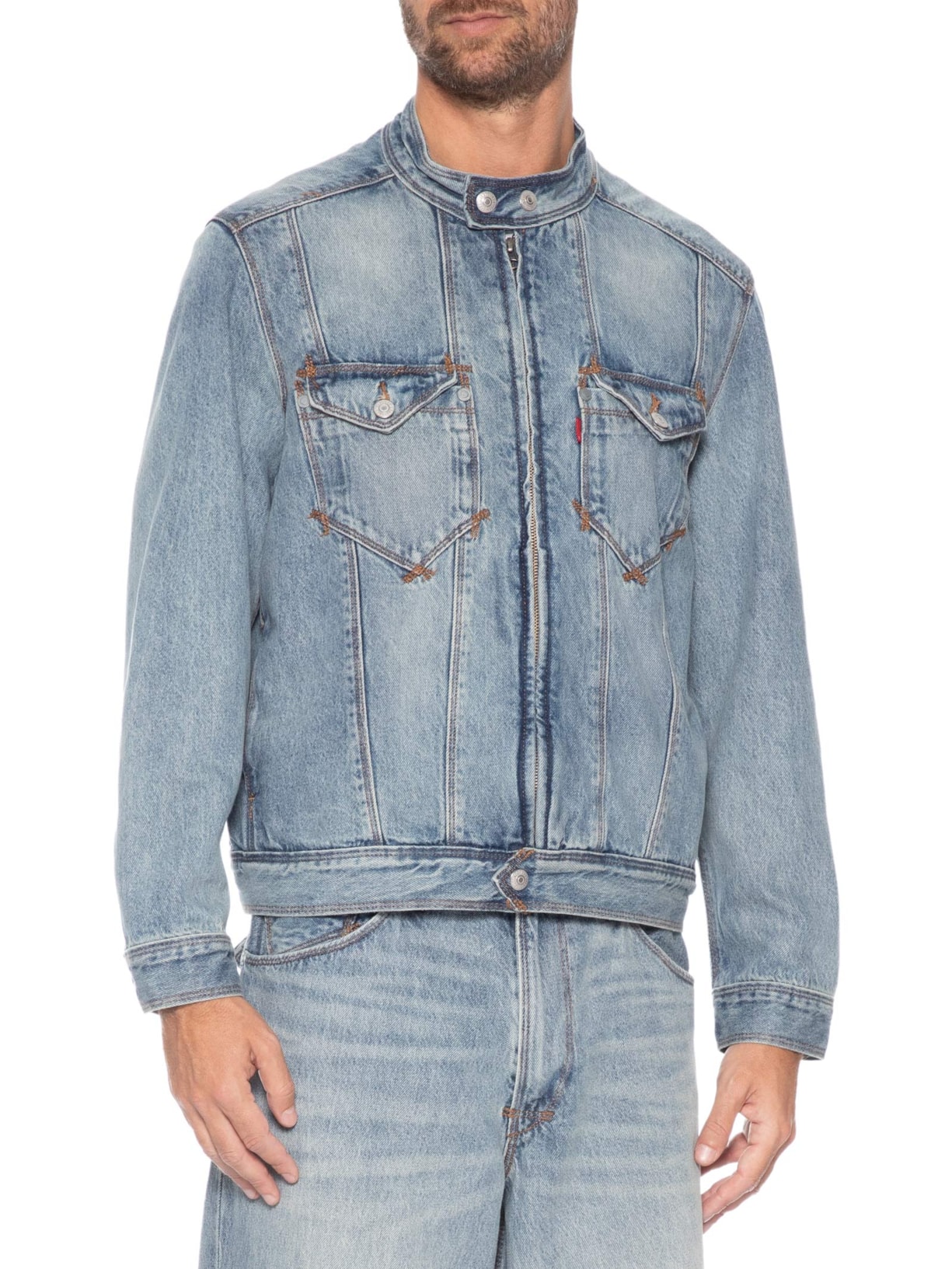 Jaqueta Jeans Masculina Relaxed Fit Twisted Moto Azul Levi's