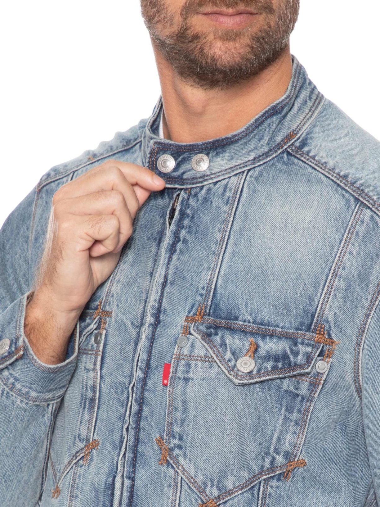 Jaqueta Jeans Masculina Relaxed Fit Twisted Moto – Azul Levi's