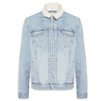 Jaqueta Jeans Masculina Type 3 Sherpa Trucker - Azul