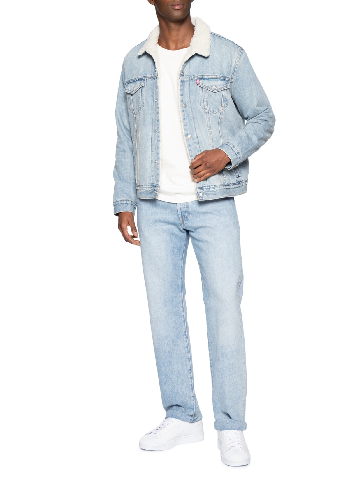 Jaqueta Jeans Masculina Type 3 Sherpa Trucker Azul Levi's