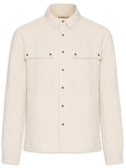 Jaqueta Jeans Masculina Utility Linen Over - Bege