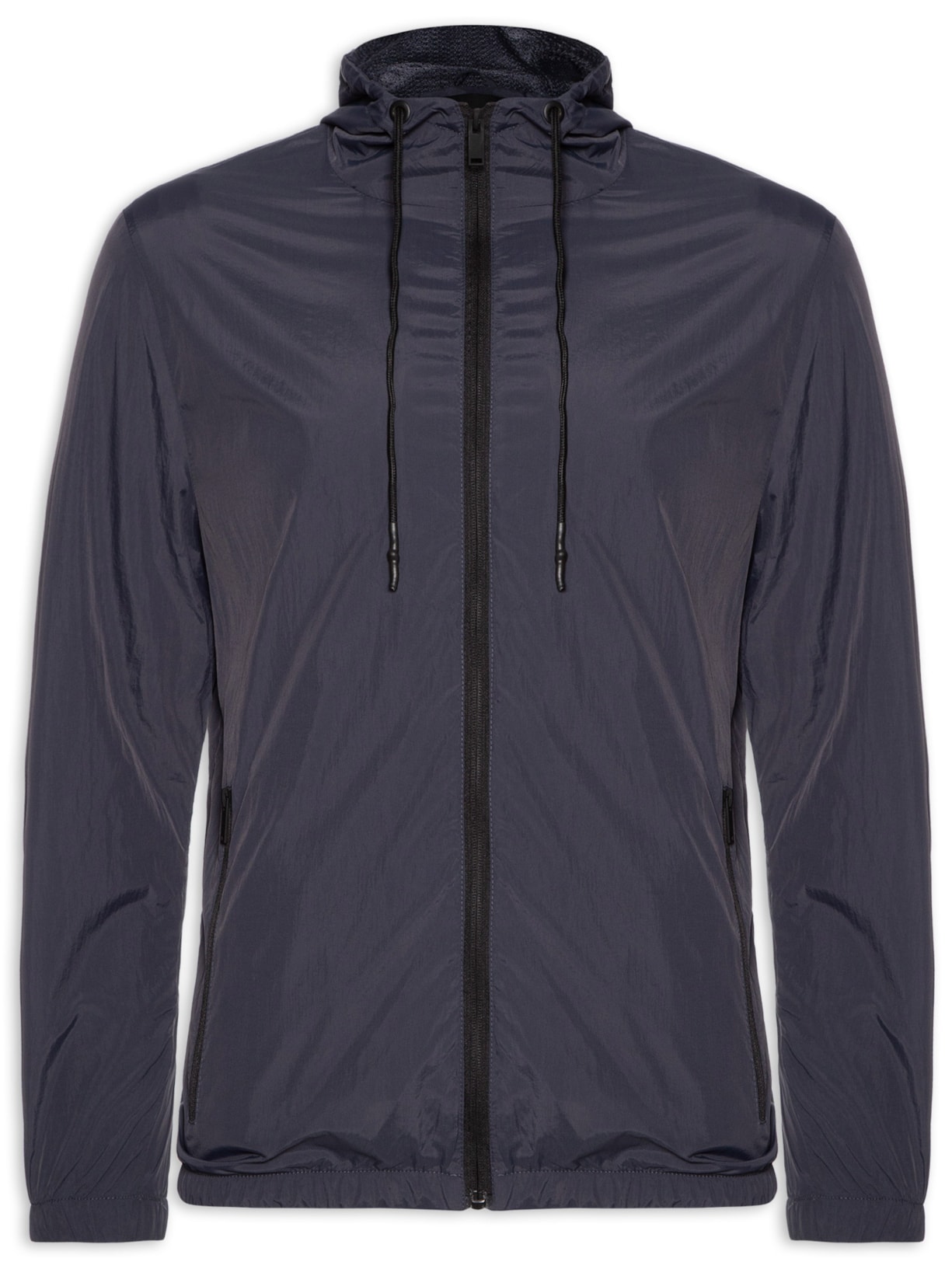 Jaqueta Masculia Corta Vento Com Capuz - Azul