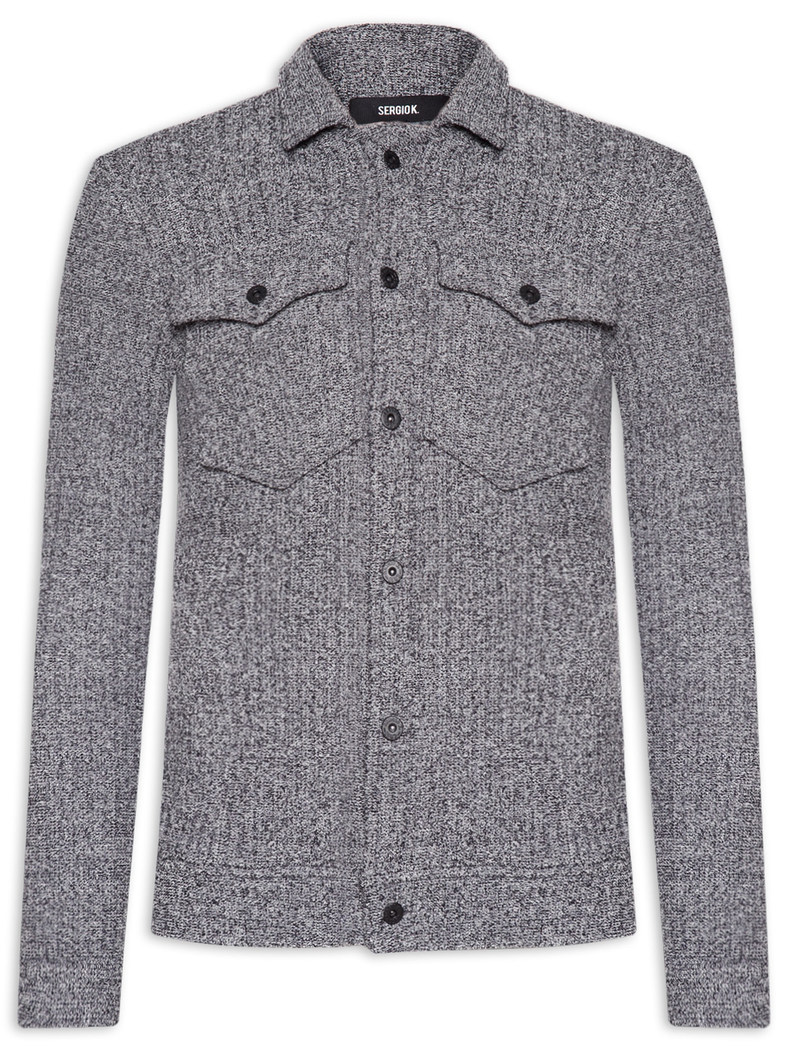 Sergio K. - Jaqueta Masculina 5 Pockets Tweed - Cinza