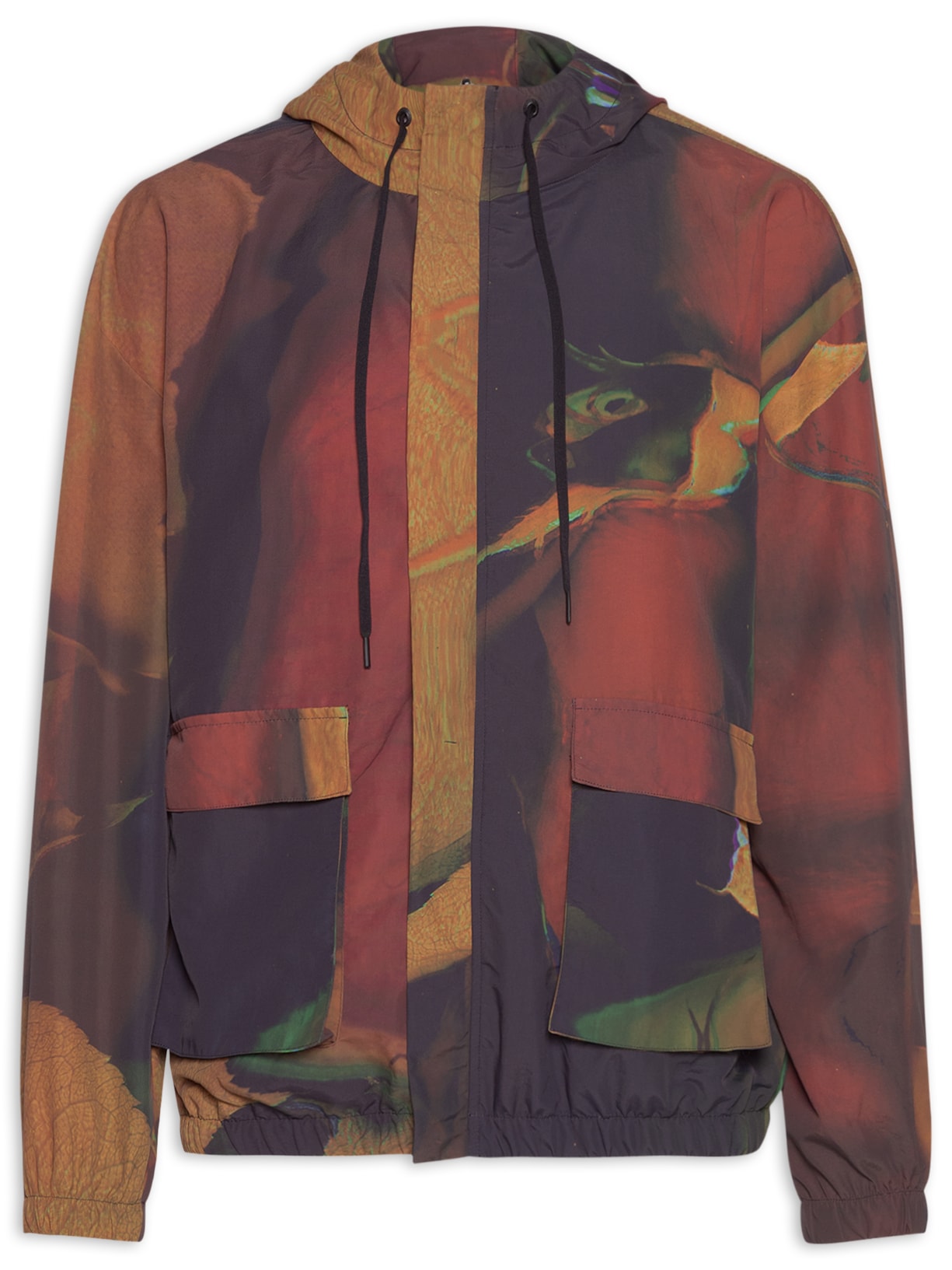 Jaqueta Masculina Aberta Com Capuz Rose Glitch - Preto