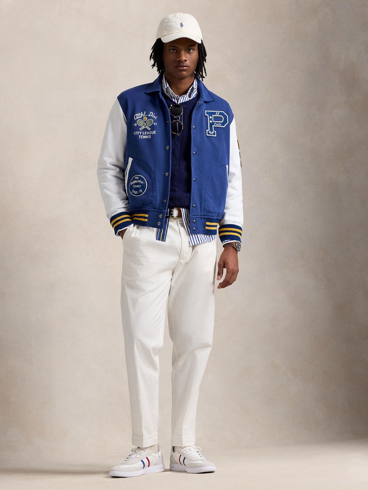 Jaqueta Masculina Athletic Club Varsity Azul Polo Ralph Lauren