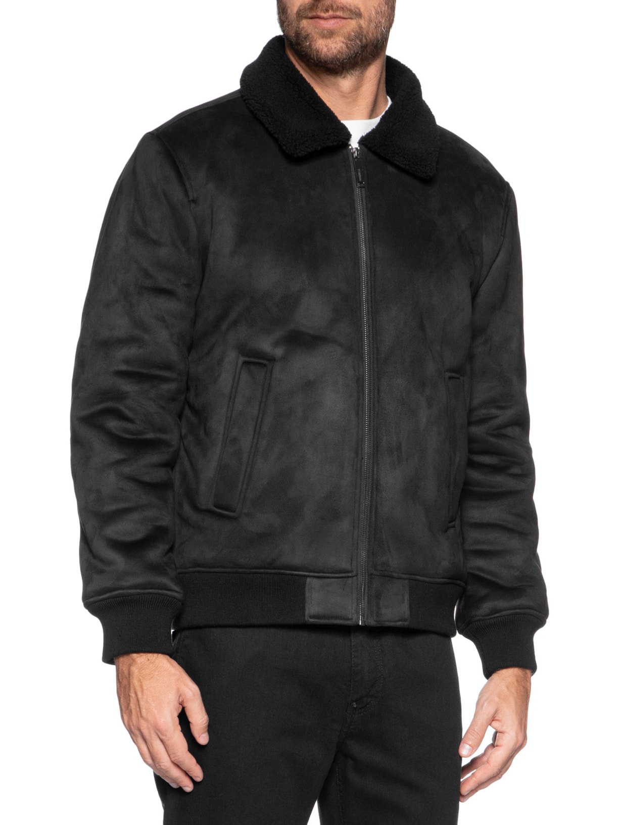 Jaqueta Masculina Aviador Sherpa Preto Reserva