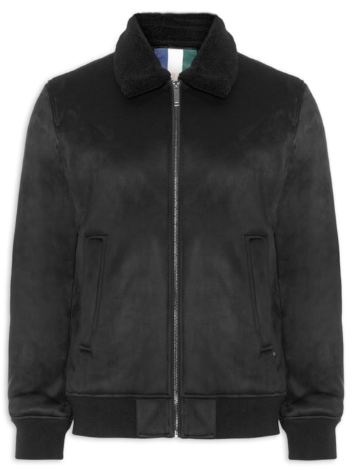 Jaqueta Masculina Aviador Sherpa – Preto