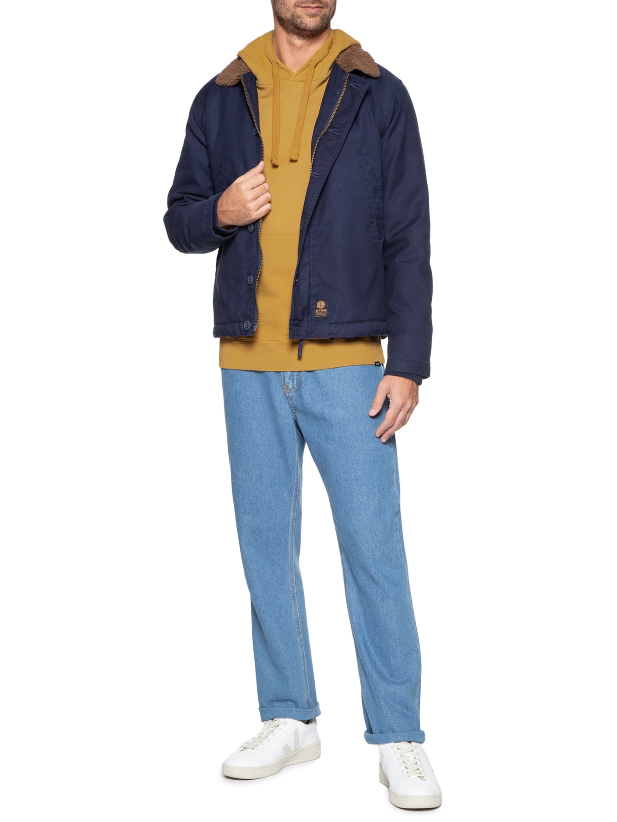 Jaqueta Masculina Barry Deck Azul Deus Ex Machina