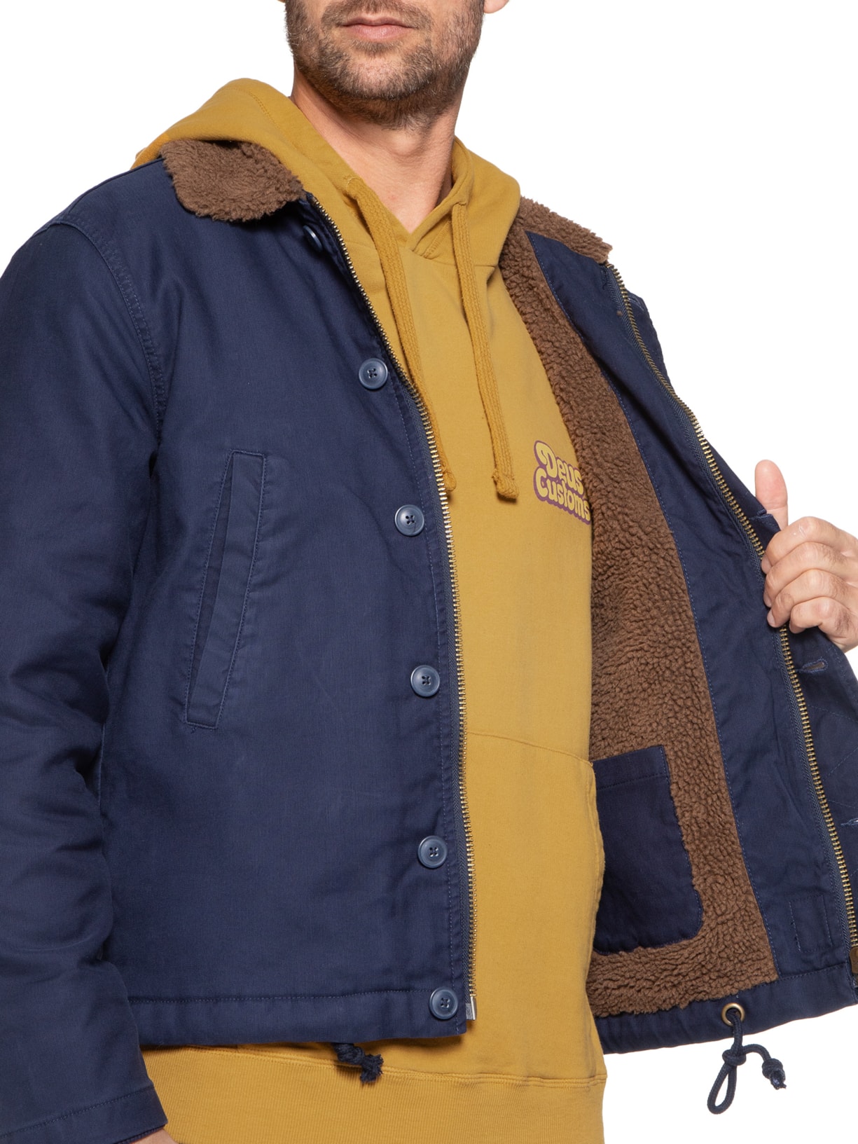 Jaqueta Masculina Barry Deck Azul Deus Ex Machina