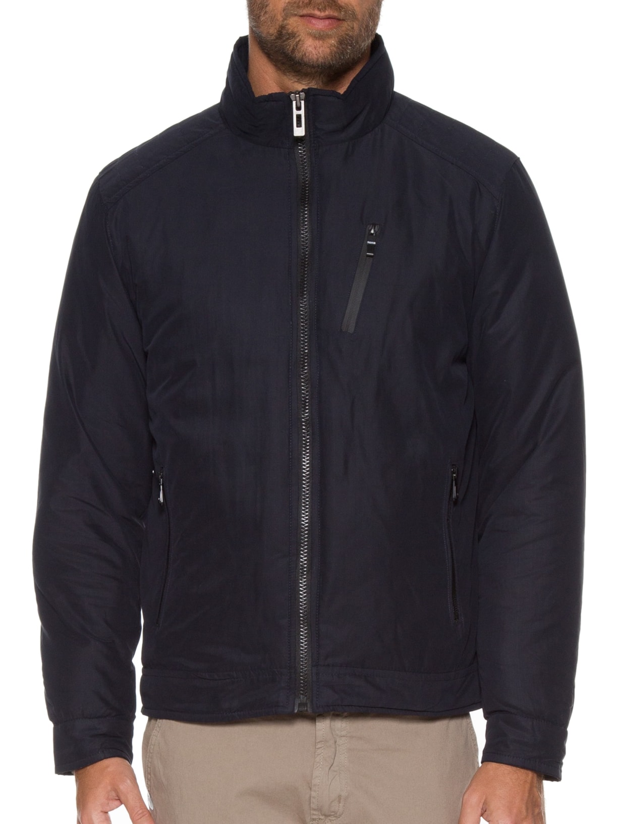 Basiq Men Jaqueta Masculina Básica Gola Softshell Azul