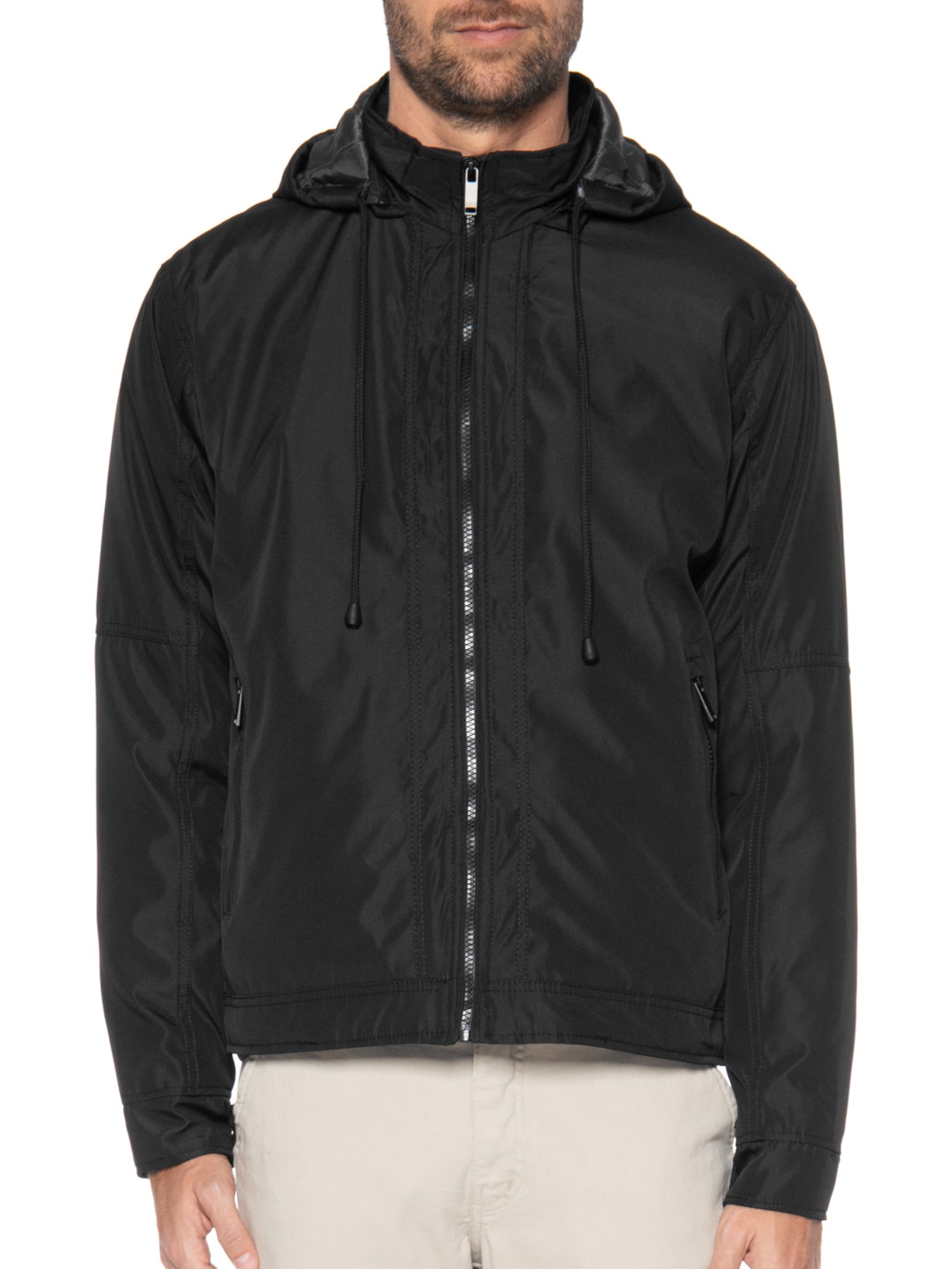 Jaqueta Masculina Básica Preto '2 Essential