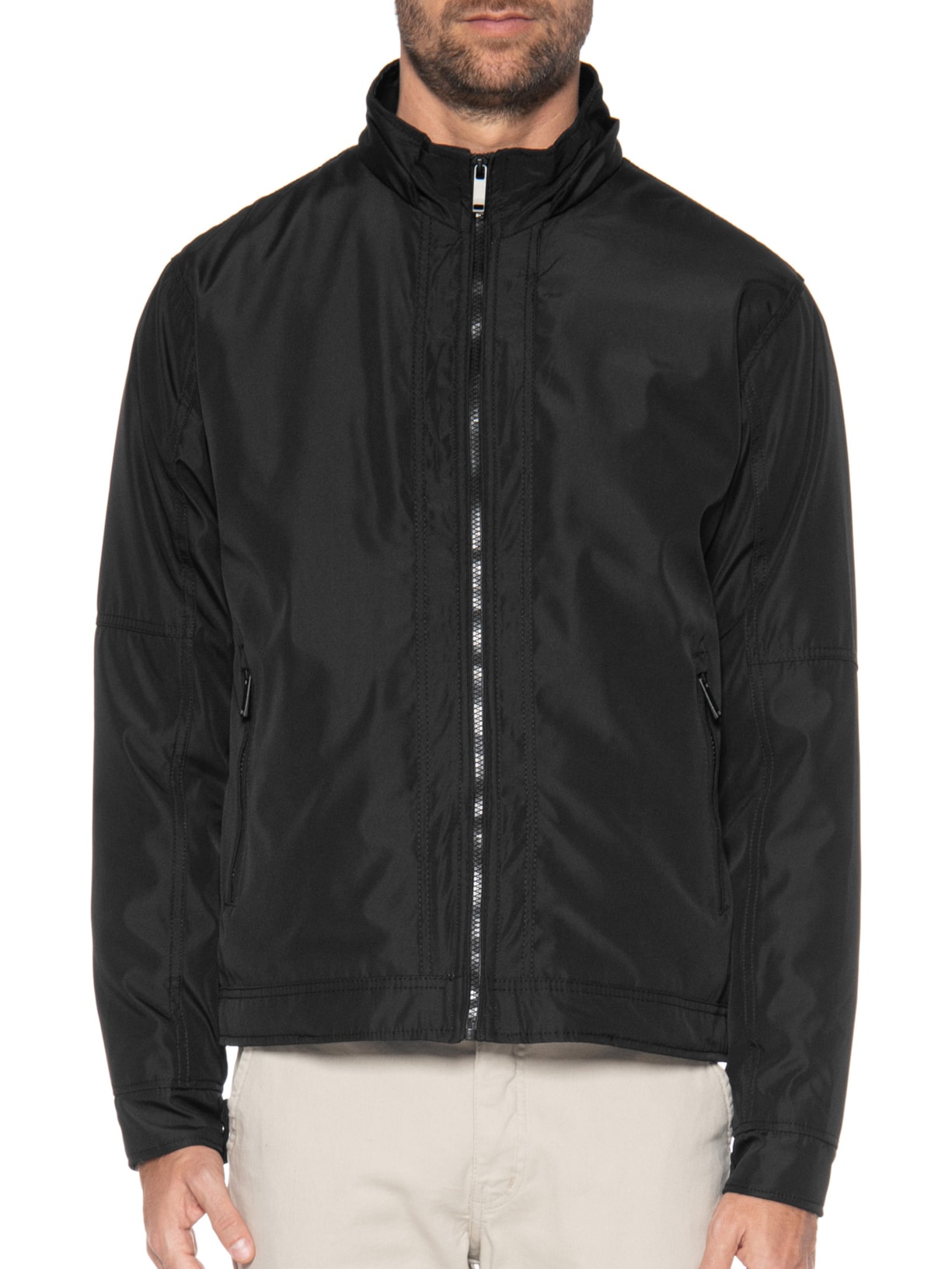 Jaqueta Masculina Básica Preto '2 Essential