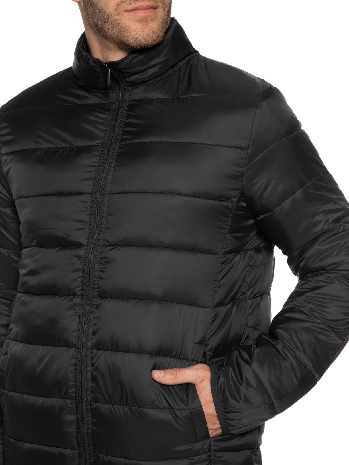 Jaqueta Masculina Básica Puffer Preto '2 Essential
