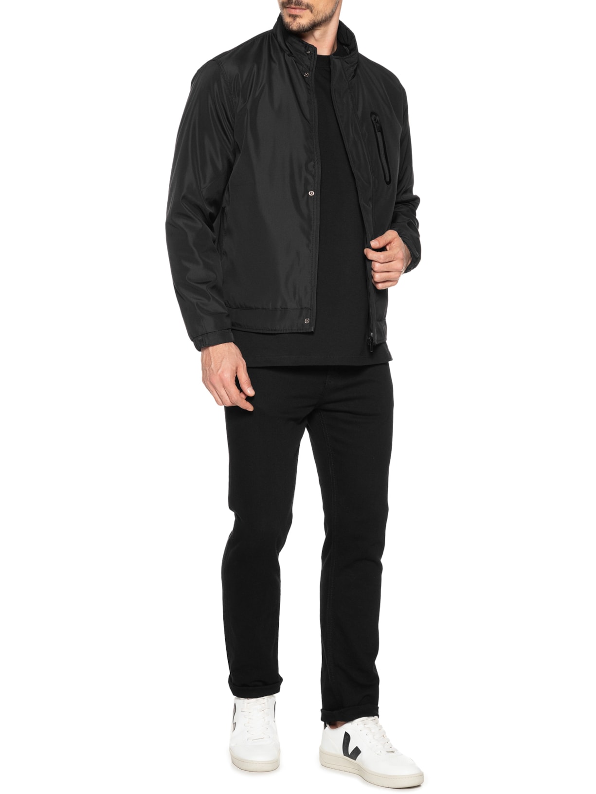 Jaqueta Masculina Bomber Casual Preto Basiq Men