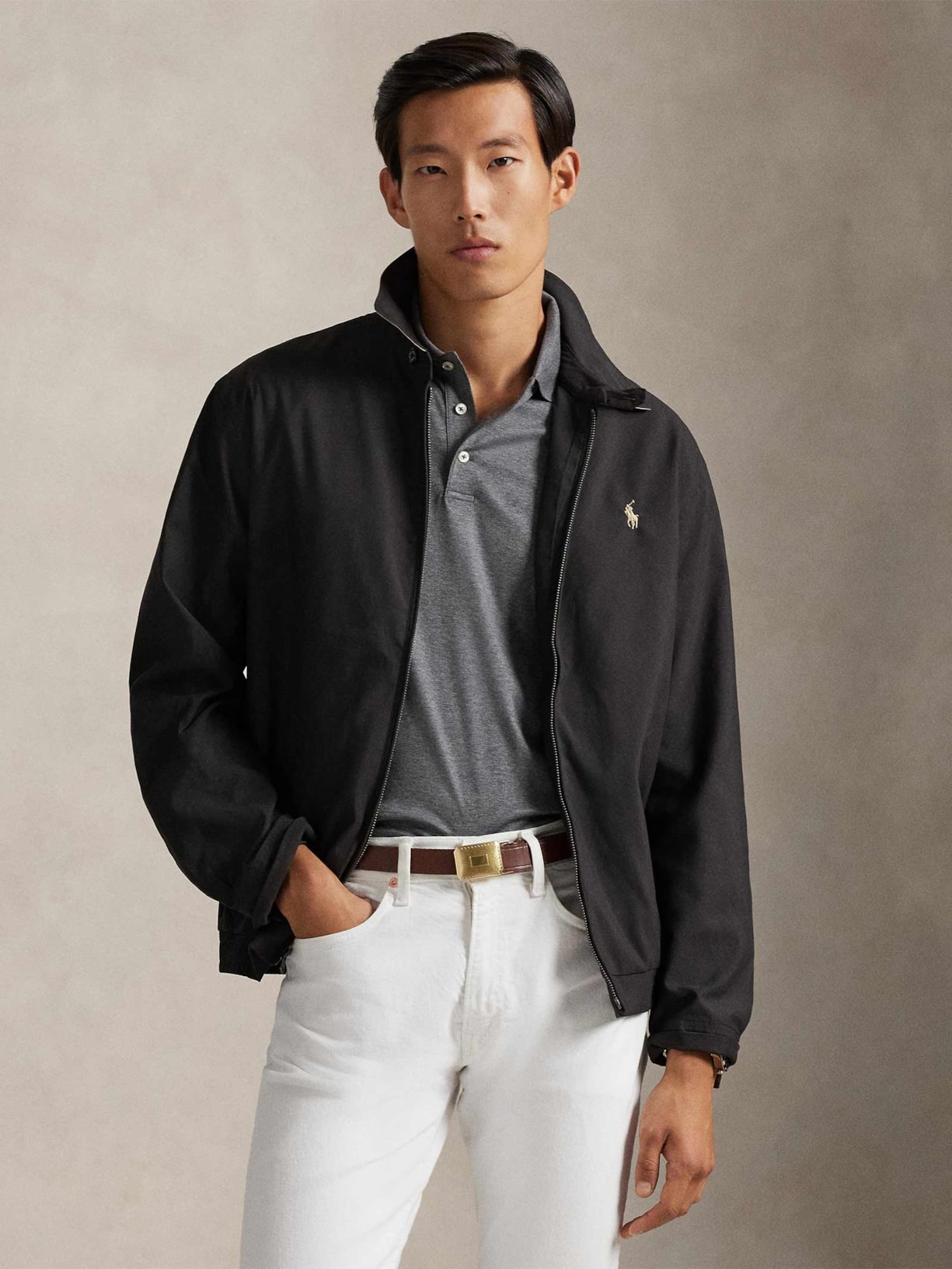 Jaqueta Masculina Bomber Classic Logo Preto Polo Ralph Lauren