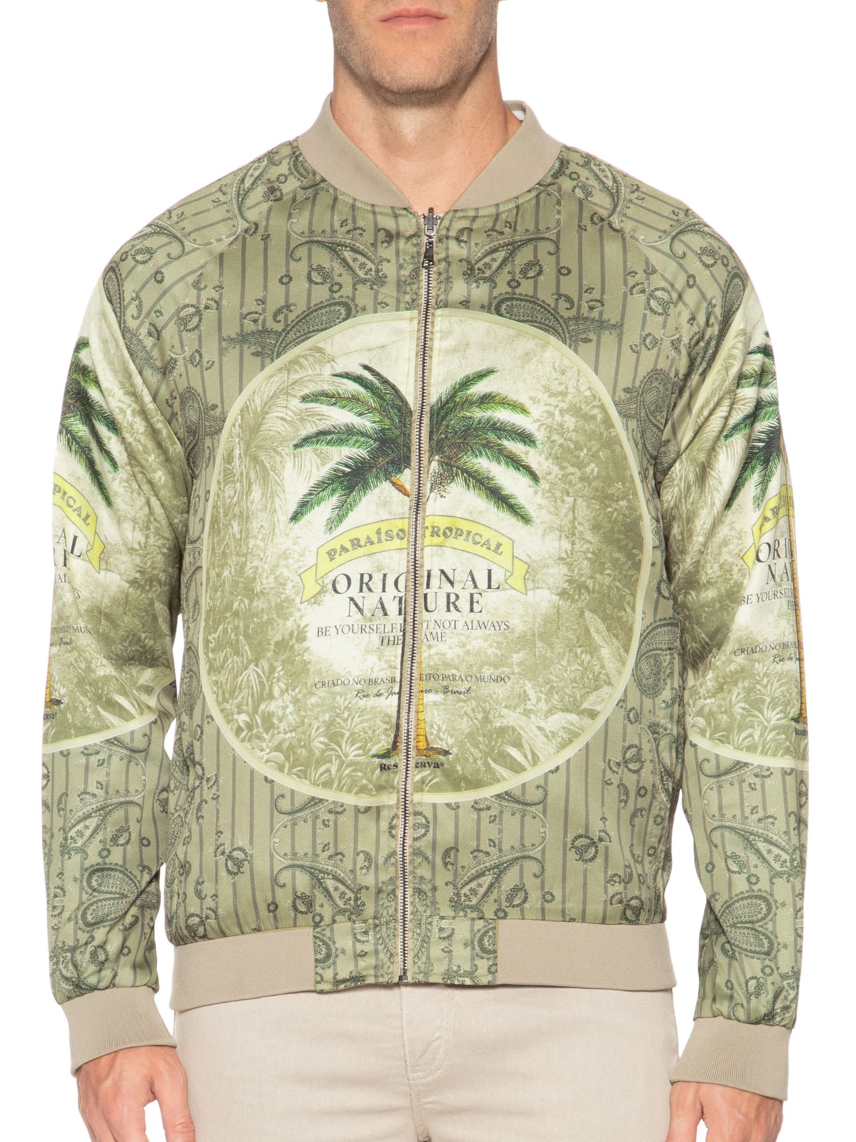 Jaqueta Masculina Bomber Coqueiro Bege Reserva