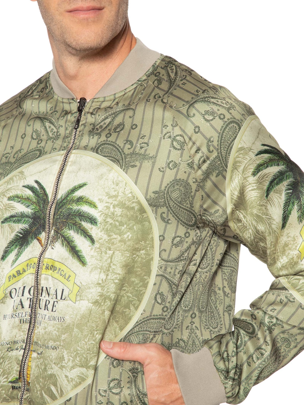 Jaqueta Masculina Bomber Coqueiro Bege Reserva