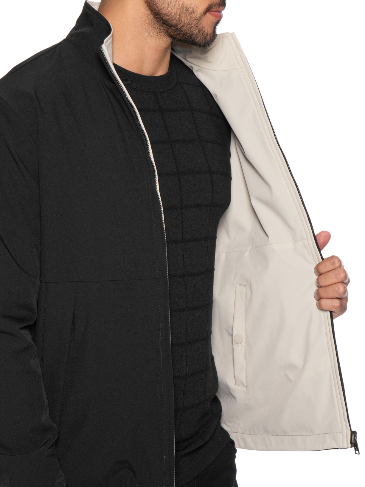 Jaqueta Masculina Bomber Corta Vento Dupla Face Liquid Repeler – Preto Aramis