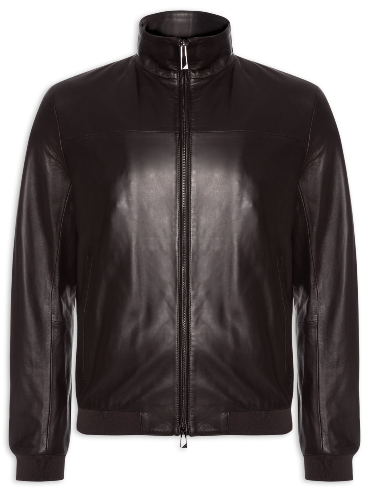 Jaqueta Masculina Bomber Couro Nappa - Marrom