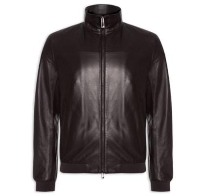 Jaqueta Masculina Bomber Couro Nappa - Marrom
